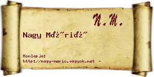 Nagy Márió névjegykártya