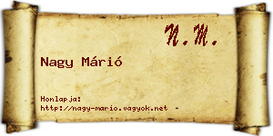 Nagy Márió névjegykártya